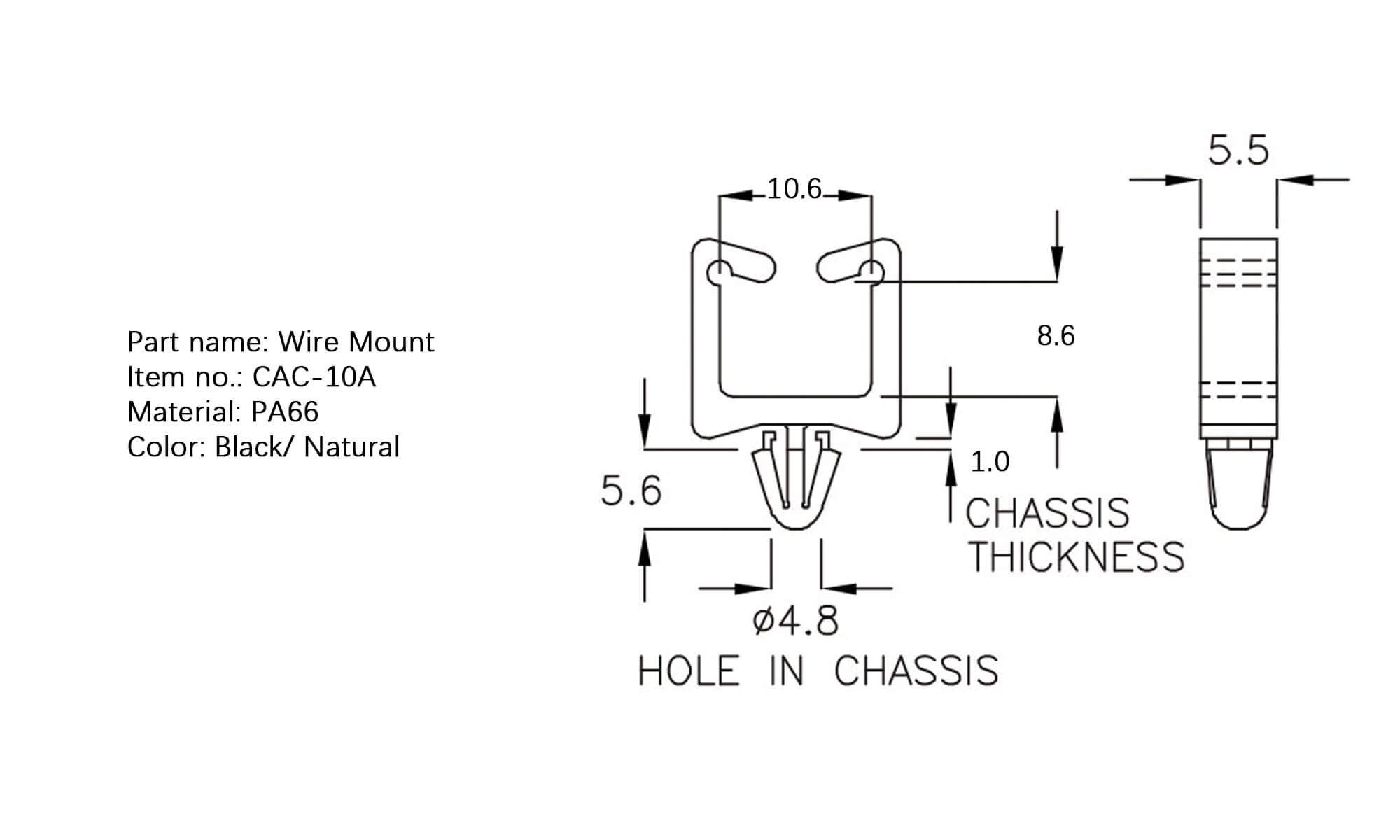 Plastic Wire Mount CAC-10A